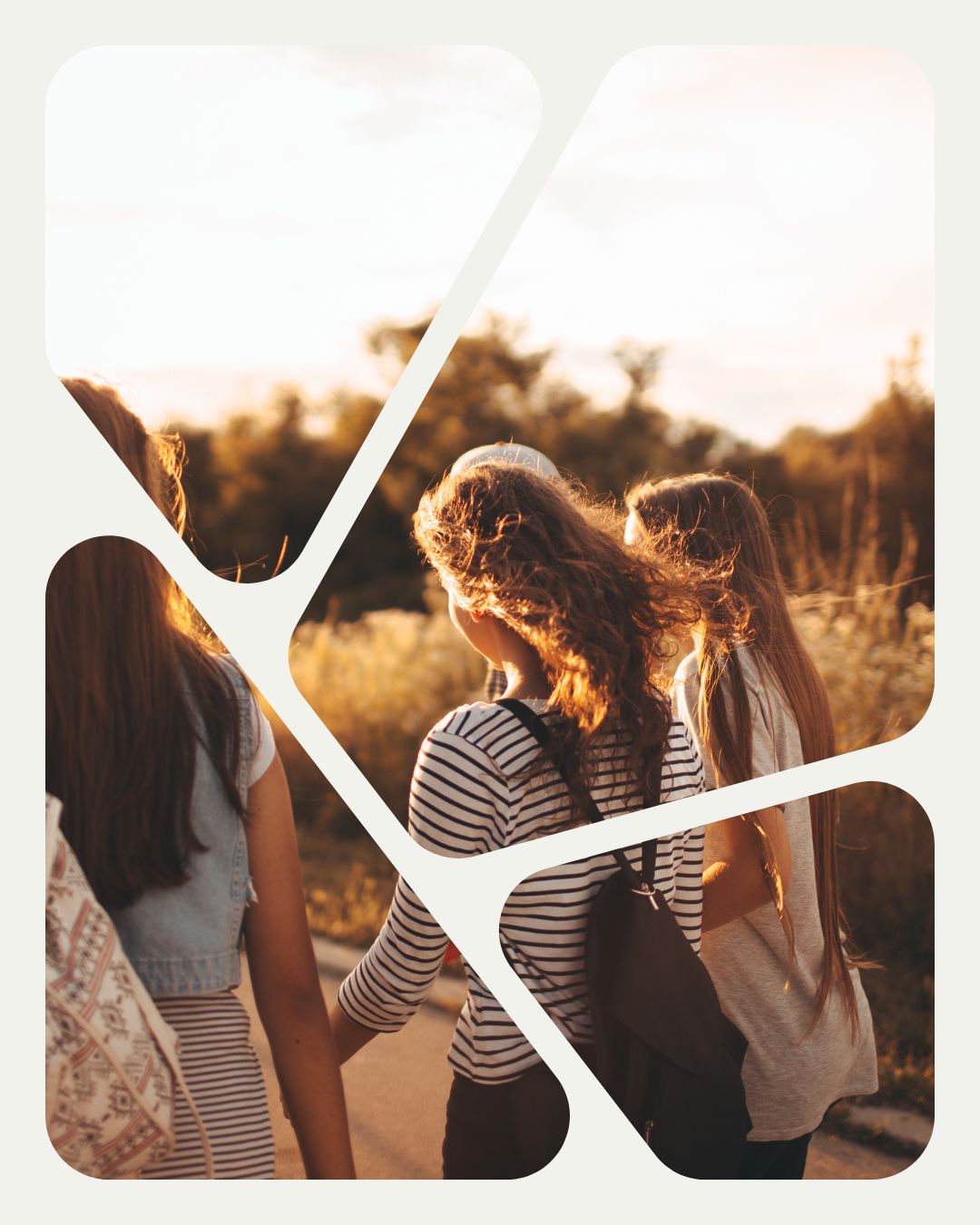 Young people walking together